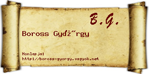 Boross György névjegykártya