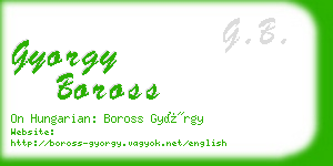 gyorgy boross business card